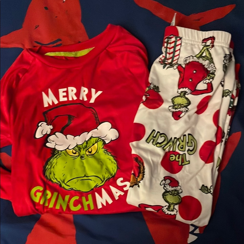 Grinchmas Kids Pajamas - Red and White